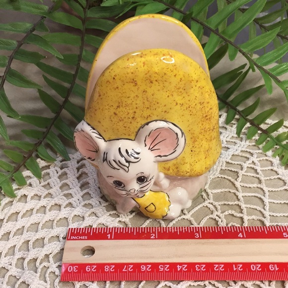 Vintage Mouse And Mushroom Napkin Holder Hand Painted 1983 - Picture 11 of 12